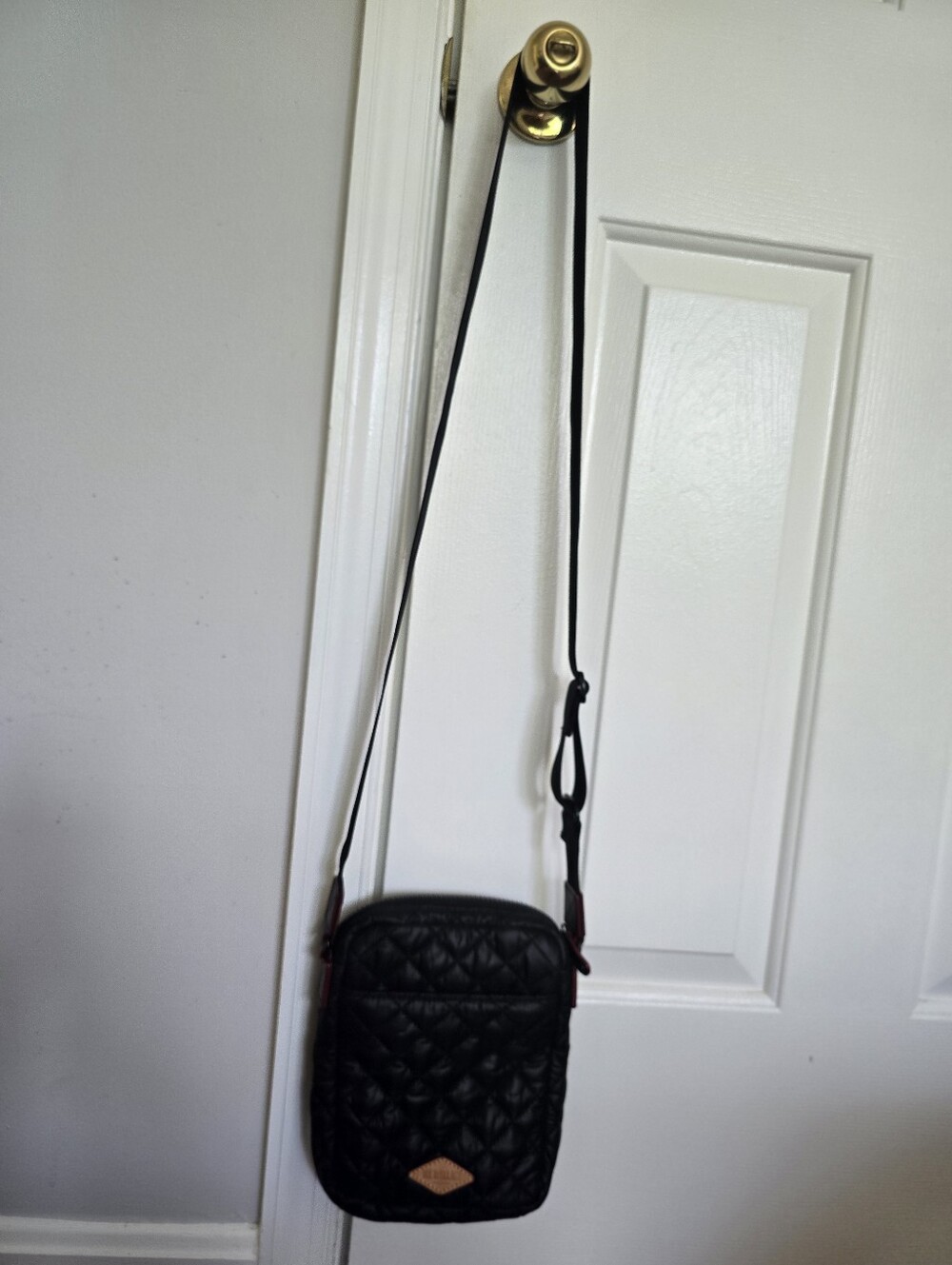 MZ Wallace Black Quilted Crossbody with Tan Logo Accent NWOT - Picture 9 of 10